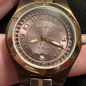 Fossil Brown Stainless Steel Watch | Crystal Bezel | Needs Battery